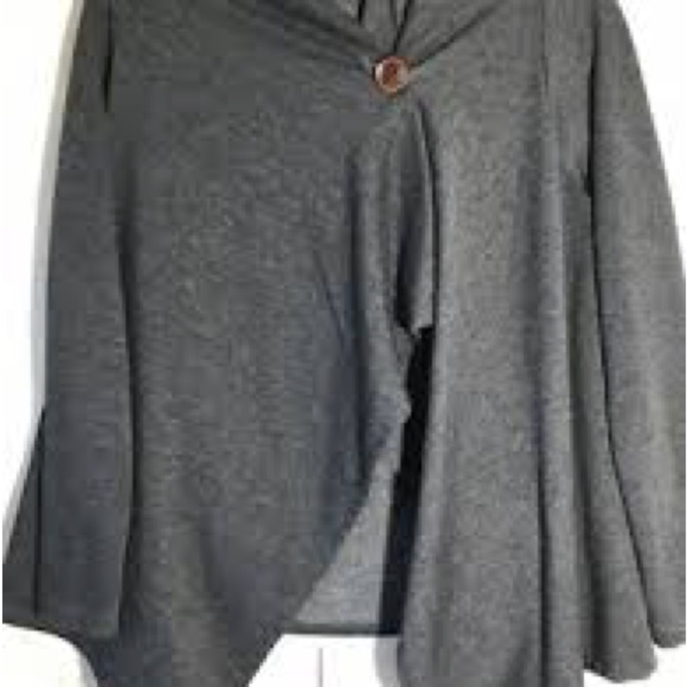 Bobeau One-Button Asymmetrical Wrap Cardigan- Size 1X - Picture 2 of 11